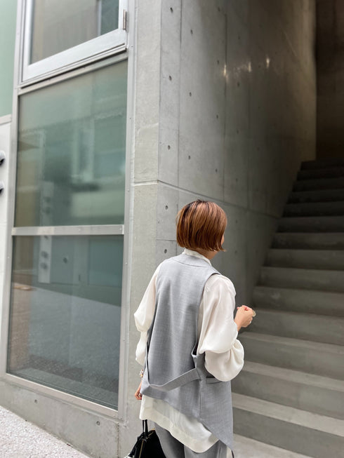 silk wool easy vest